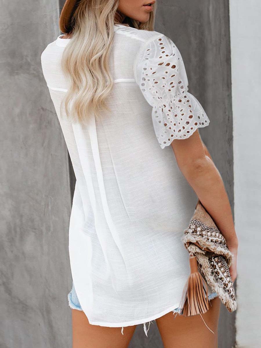 Lace Short-sleeved Top