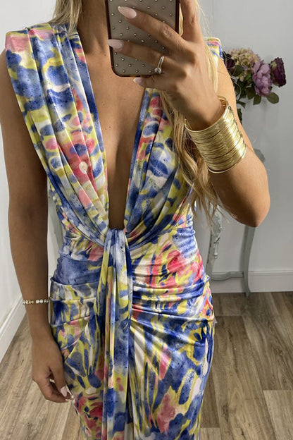 ORIANA printed bouquet dress